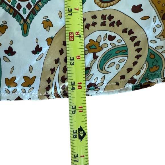 Yasb Silk 100% Silk Dress Green Gold short sleeve Size M - Picture 5 of 6